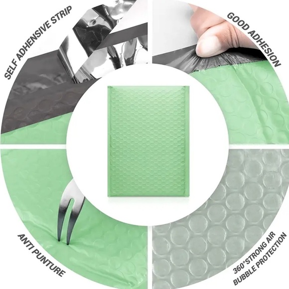 15 Green Poly Bubble Mailers Shipping bags - Picture 3 of 6